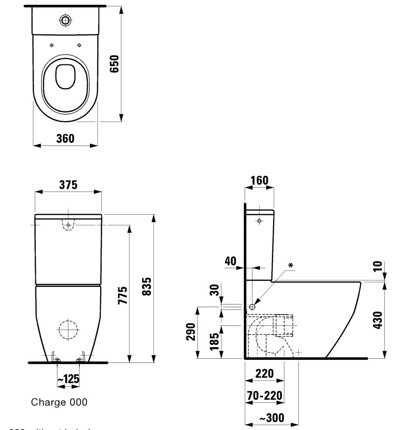 Laufen Pro 8.2595.2.000.000.1 Напольный унитаз (чаша)