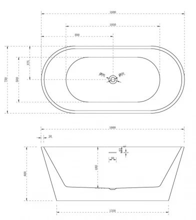 ABBER AB9320-1.6 акриловая ванна