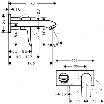 Hansgrohe Metris 31085000 Смеситель для раковины 165 мм