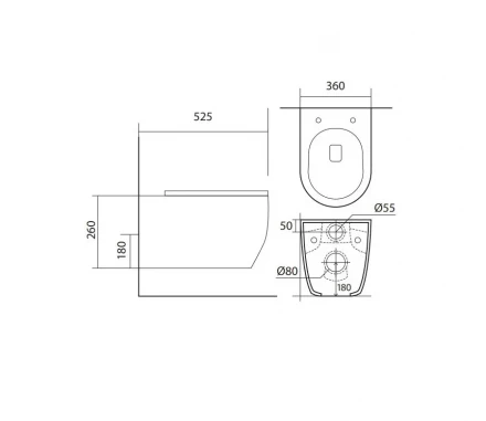 Aquatek AQ1106L-00 Унитаз подвесной 525x360x260