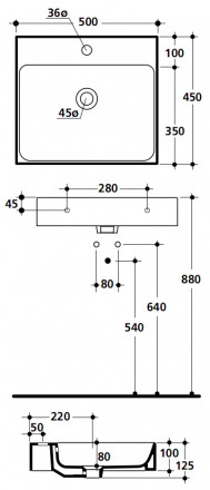 Kerasan Cento 3530 Раковина 50x45