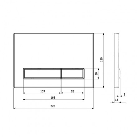 Veconi Square Design VFSD003WHG Кнопка смыва