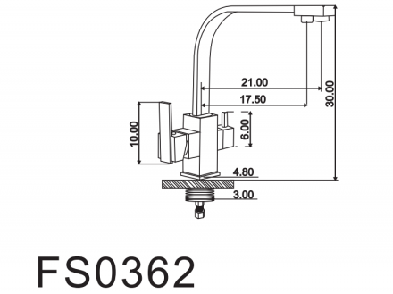 Fmark FS0362 смеситель под фильтр питьевой воды для кухонной мойки