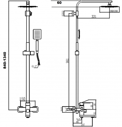 Fmark FS8145H Душевая стойка