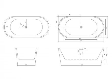 Cerutti RESIA 170 акриловая ванна 170x80