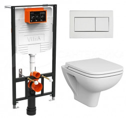 Vitra S20 9004B003-7207 Унитаз подвесной в комплекте с инсталляцией (клавиша хром)