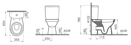 Norm Fit 9844B099-7203 унитаз напольный с бачком и крышкой-сиденьем микролифт с функцией биде
