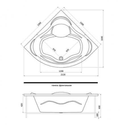 Aquanet Malta 150x150 акриловая ванна без гидромассажа
