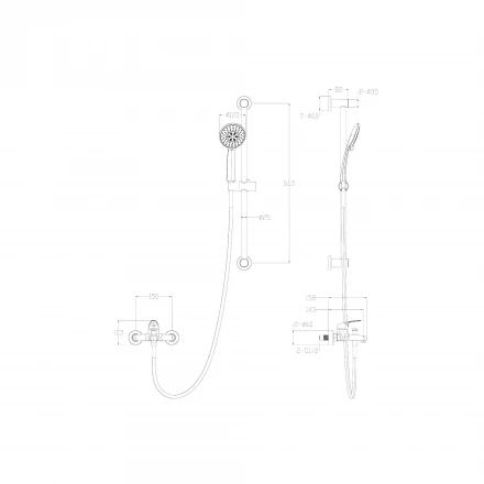 Wonzon &amp; Woghand WW-4560-CR Смеситель для ванны с душевым гарнитуром хром