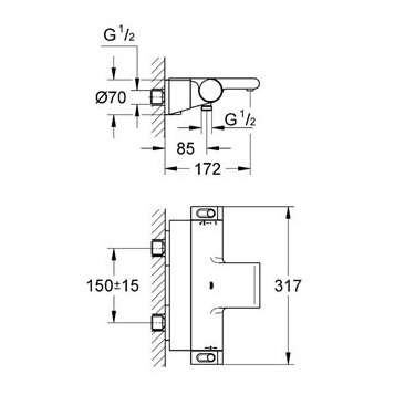 Grohe Grohtherm 2000 New 34464001 Смеситель термостат для ванны