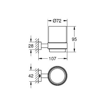 Grohe Essentials Cube 40755001 Стакан с держателем