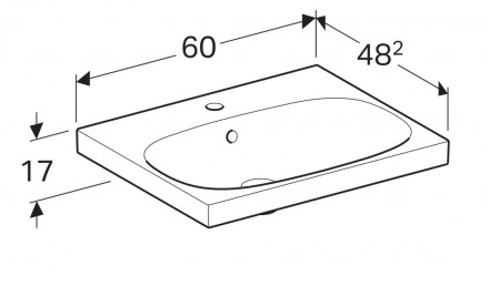 Geberit Acanto 500.620.01.2 Раковина 60x48
