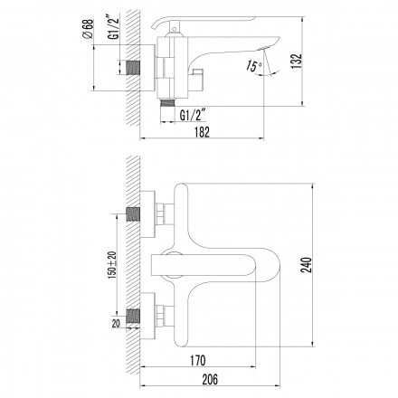 Lemark Melange LM4914CW смеситель для ванны