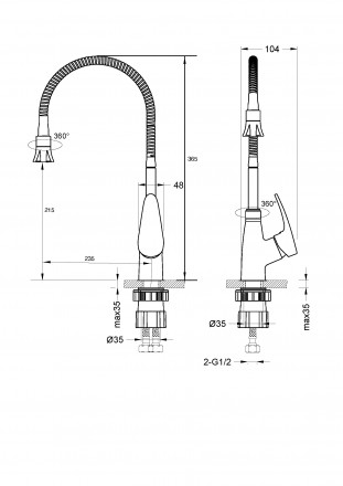 Lemark Linara LM0413C смеситель для кухни с гибким изливом