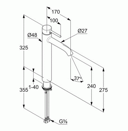 KLUDI Bozz 382860576 смеситель для раковины