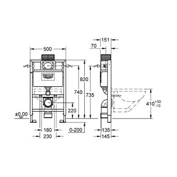 Grohe Rapid 38526000 инсталляция для подвесного унитаза