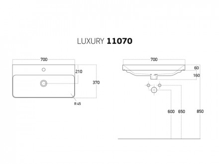 Dreja 11070-KL Умывальник LUXURY 70 (mini)