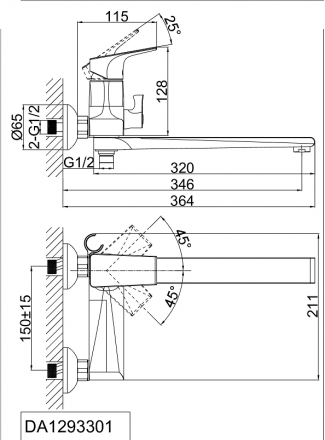 D&amp;K Rhein Hertz DA1293301 Смеситель для ванны