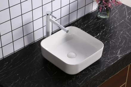 Milleau Miel MU0083-GW Раковина накладная 38.5x38.5x14 белый глянец