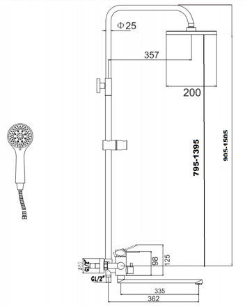 Fmark FS8345-35 Душевая стойка