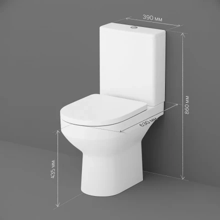Am.pm Spirit V2.0 C708600WH Напольный унитаз-компакт FlashClean без сиденья
