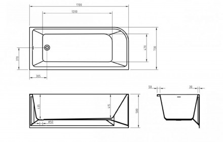 BelBagno BB712-1700-730-R акриловая ванна