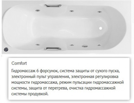 Эстет Камелия 180x75 ванна с гидромассажем