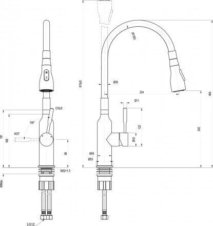 Lemark EXPERT LM5082S-Blue смеситель для кухни