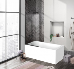 Belbagno UNO-V-1-90/150-C-NERO Шторка для ванны