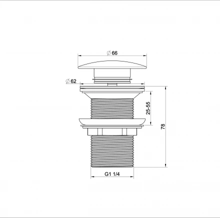 Wonzon &amp; Woghand WW-88SS02-MB Донный клапан для раковины черный матовый