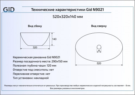Gid N9021 раковина