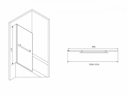 ABBER Immer Offen AG70100B шторка на ванну