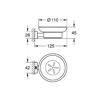 Grohe Essentials Cube 40754001 Мыльница с держателем