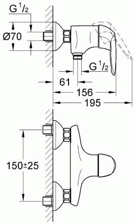Grohe Eurodisc 33569002 Смеситель для душа