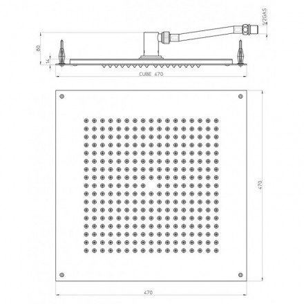 Bossini Dream Cube H38459 CR Верхний душ 47x47