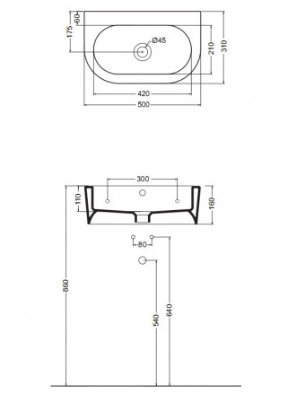 Kerasan Flo 3146 Раковина 50x31