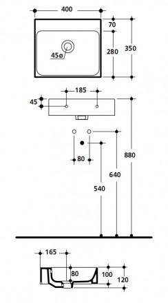 Kerasan Cento 3539 Раковина 40x35