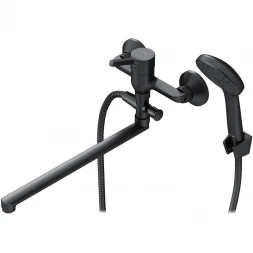 AM.PM X-Joy S F85B90122 Смеситель для ванны и душа с длинным изливом и душевым набором черный