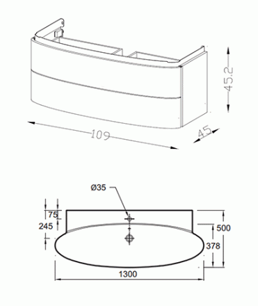Jacob Delafon Presquile EB1105-G1C тумба под раковину 130 белый лак