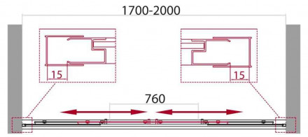 BelBagno UNIQUE-BF-2-170/200-P-Cr душевая дверь