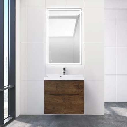BelBagno KRAFT-900-1C-SO-RNN тумба c раковиной подвесная с одним ящиком и одной открытой полкой