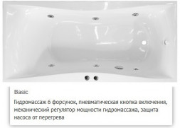 Эстет Бета 170x80 ванна с гидромассажем