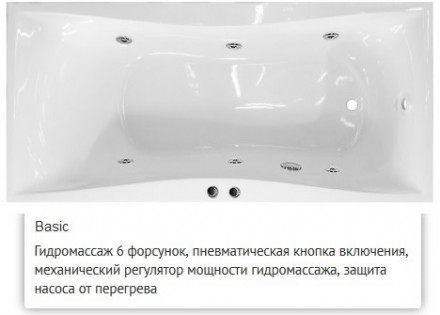 Эстет Бета 170x80 ванна с гидромассажем