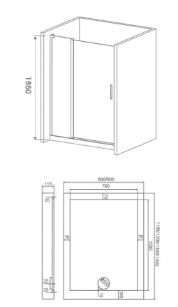 Good Door Mokka WTW-130-C-WE Душевая дверь