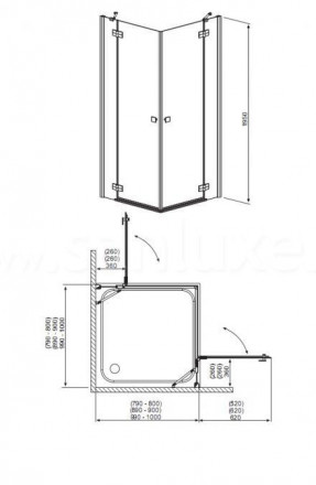 Radaway Almatea KDD 100Lx80R Душевой угол стекло интимато