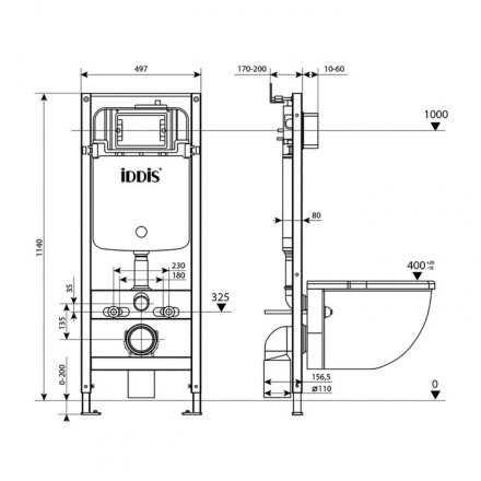 Iddis Optima Home OPH0000i32K Комплект 2 в 1 инсталляция и клавиша смыва