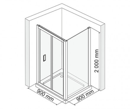 WasserKRAFT Weser 78F03 Душевой угол 90x90