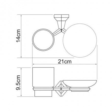 Wasserkraft Aller K-1126C Держатель стакана и мыльницы