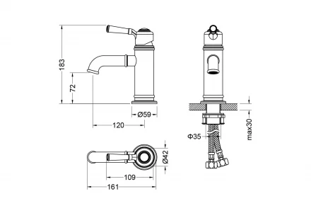 AQUATEK КЛАССИК AQ1510PG смеситель для раковины