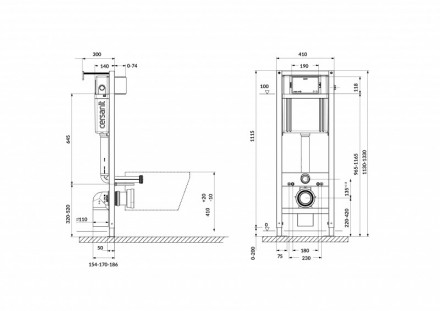 Cersanit 63567 Aqua 40 инсталляция с клавишей Presto